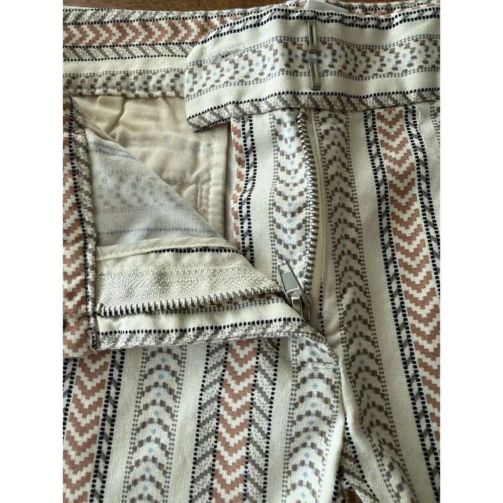 Dalia Womens Size 8‎ Beige Brown Tribal Aztec Boho Cotton Stretch Chino Shorts